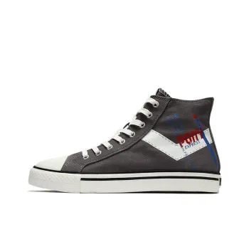 PONY Shooter Abrasion Resistant High Top Canvas Shoes Unisex Gray White