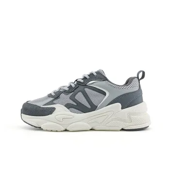 Kappa Anti Slip Wear Resistant Low Top Chunky Sneakers Unisex Gray