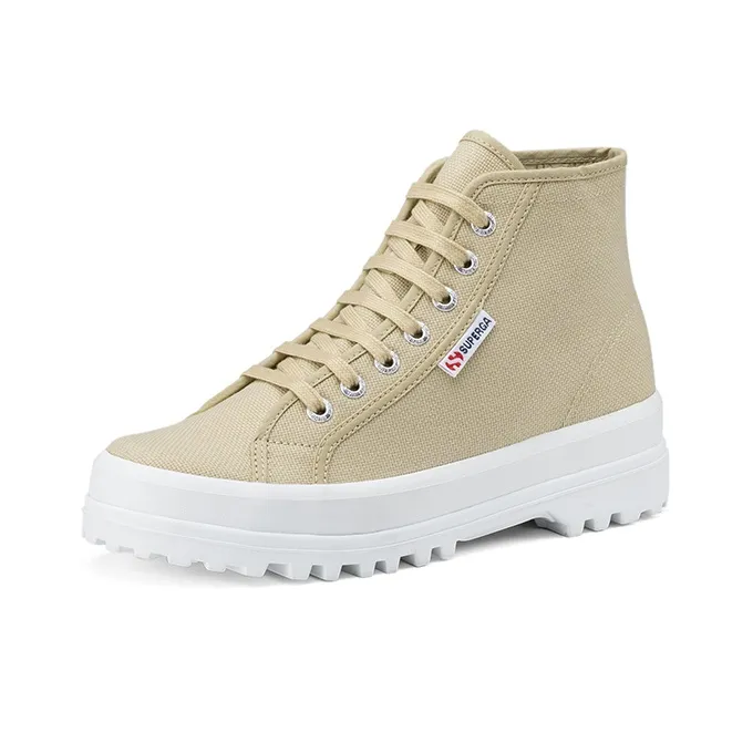 SUPERGA High Top Canvas Shoes Unisex Beige-2