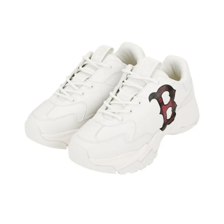 MLB Big Ball Chunky Boston Red Sox Anti Slip Wear Resistant Low Top Chunky Sneakers Unisex White-1