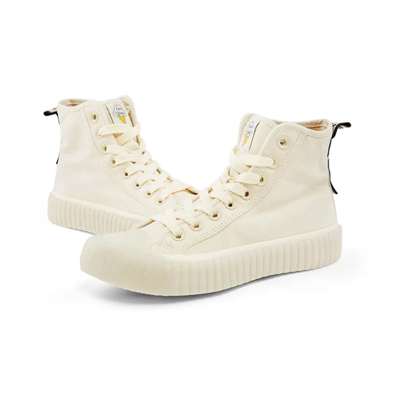 Kappa Anti Slip Wear Resistant High Top Canvas Shoes Unisex White-3
