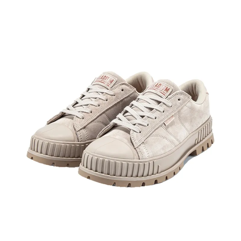 Palladium Pallashock90Sde Anti Slip And Wear Resistant Lightweight Low Top Canvas Shoes Unisex Light Brown-1