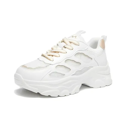 EXULL Q Chunky Sneakers Women's Low-Top Champagne