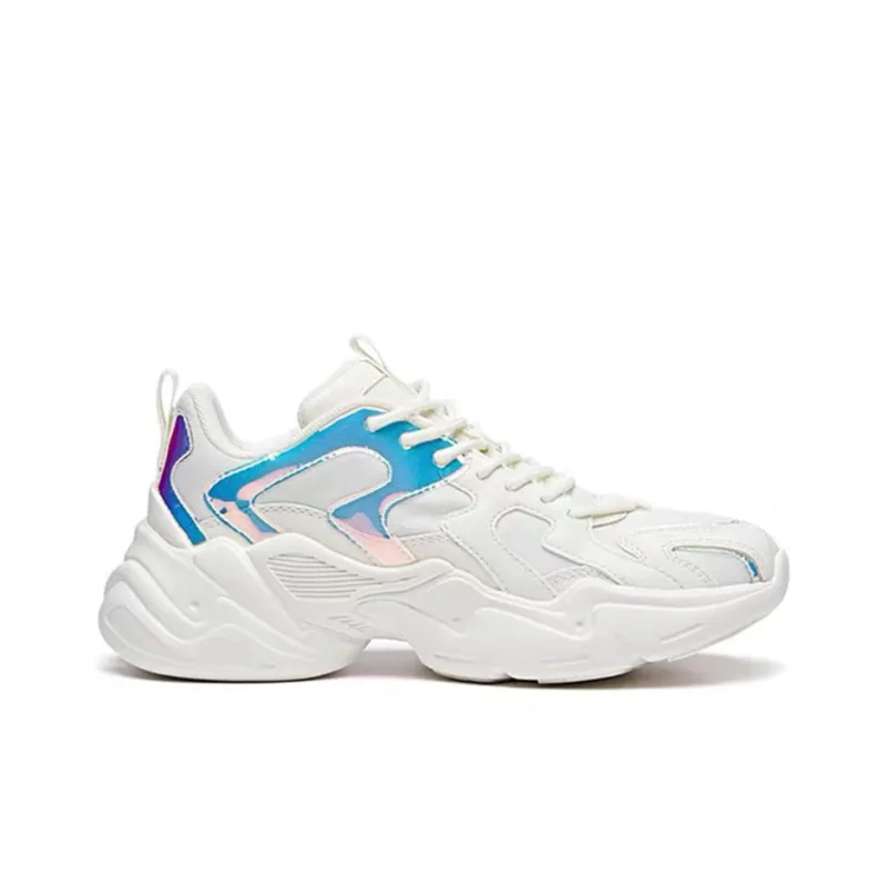 Anta Full Credit Cushioning Wear Resistant Low Top Chunky Sneakers Women's White Blue-1