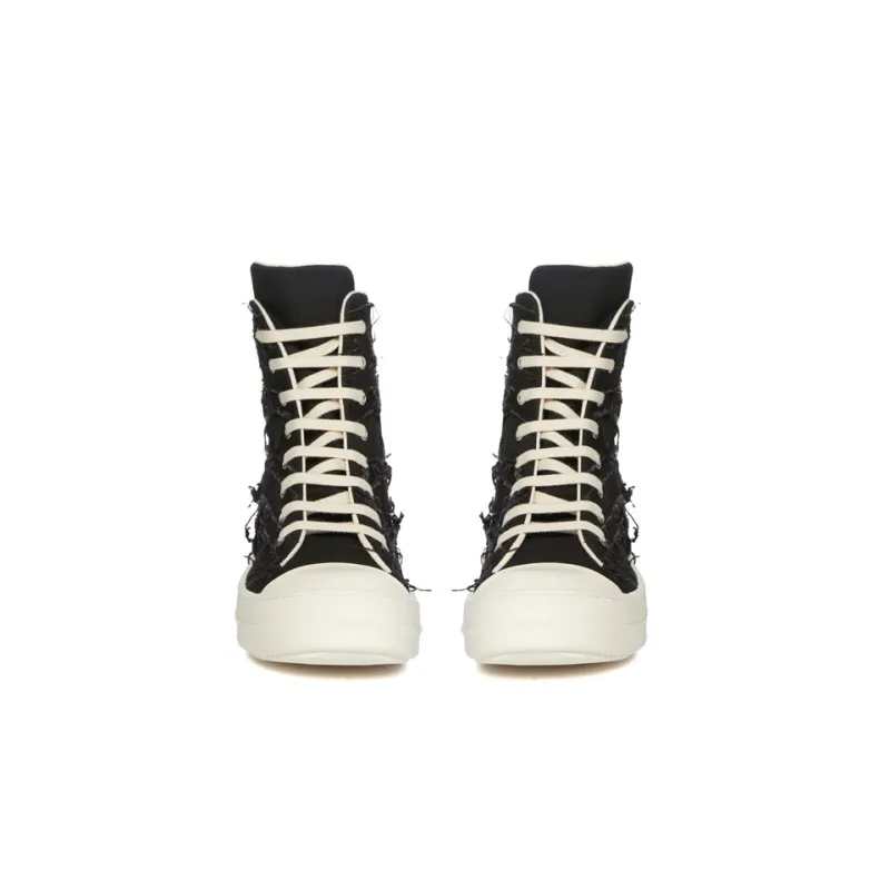Rick Owens DRKSHDW Abrasion Resistant High Top Skateboard Shoes Men's Black-2