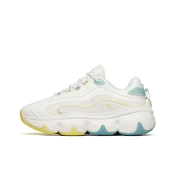 Anta Life Collection Cushioning Anti Slip And Wear Resistant Low Top Chunky Sneakers Women's White Yellow Blue