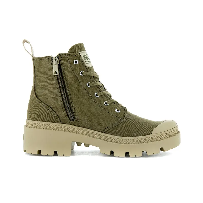 Palladium PALLABASE Twill Dune Anti Slip And Wear Resistant Cushioning Coverage High Top Canvas Shoes Women's-1