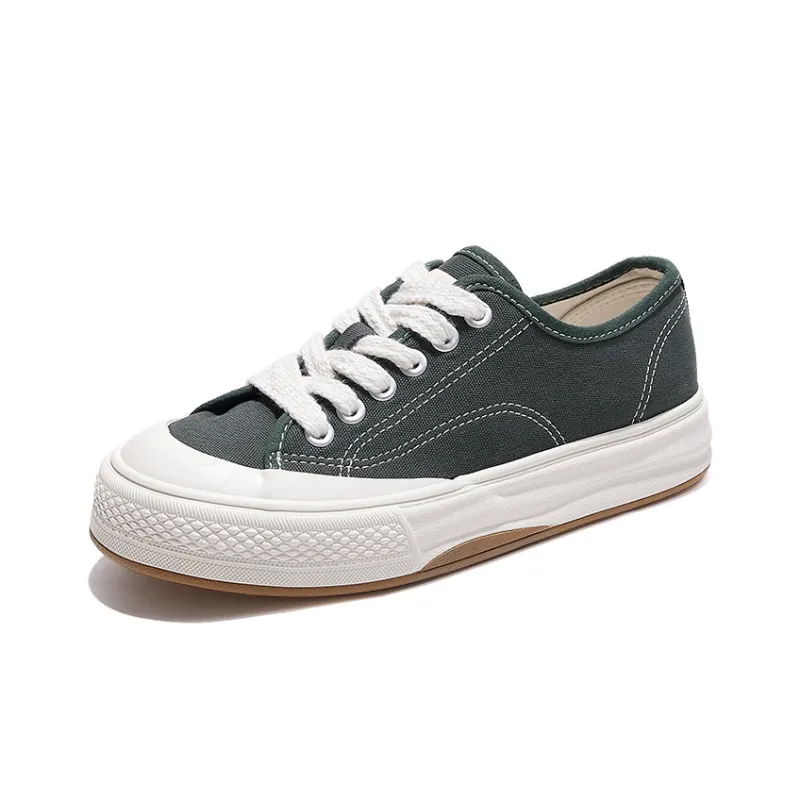 Feiyue Low Top Canvas Shoes Women's Dark Green-2