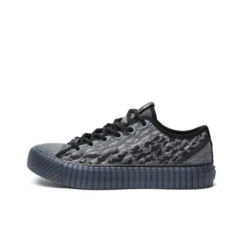 Kappa Sports Fashion Apparel Collection Stitching Low Top Canvas Shoes Unisex Black Gray Color