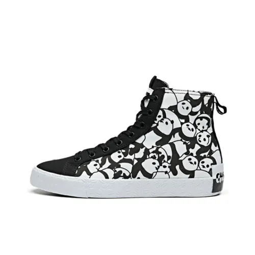 ANTA Canvas Shoes Women's High-Top Black White