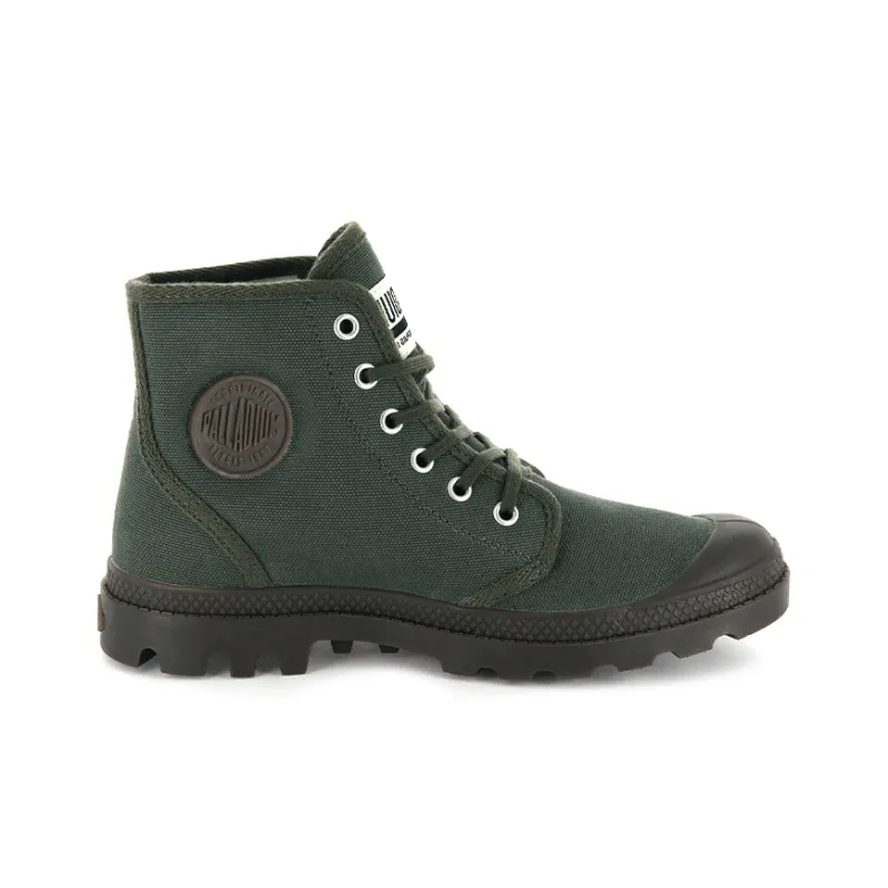 Palladium Pampa Hi Originale Anti-Slip Wear-Resistant High-Top Canvas Shoes Unisex Army Green-1