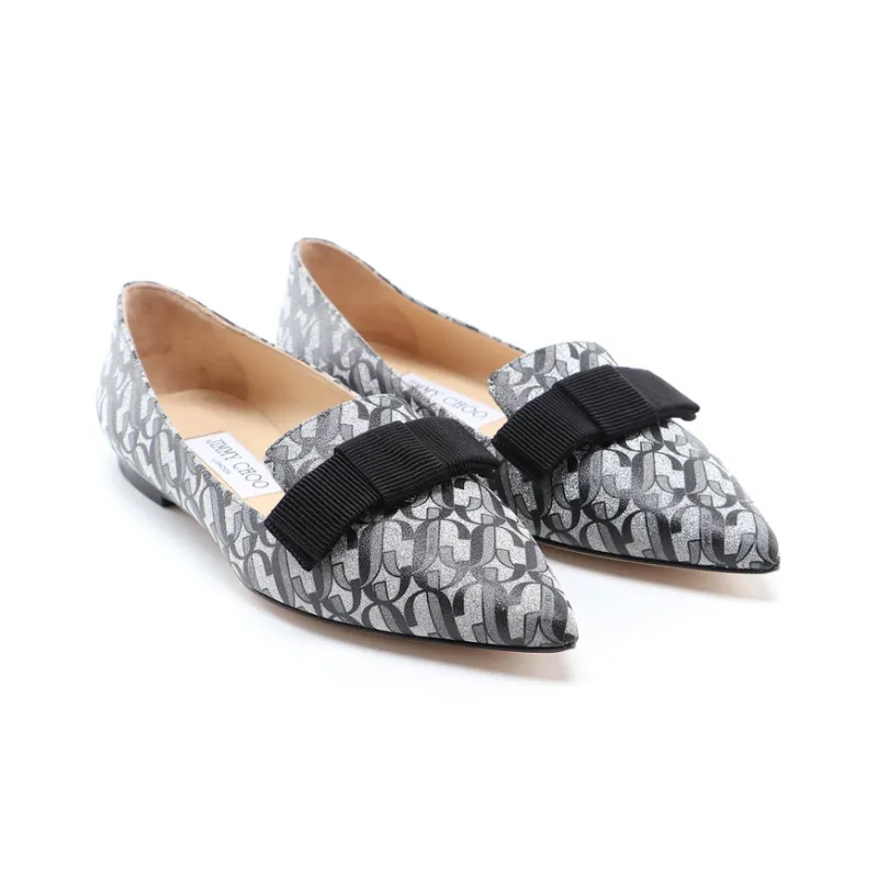 Jimmy Choo Gala Casual Single Shoes Women's Black Silver-1