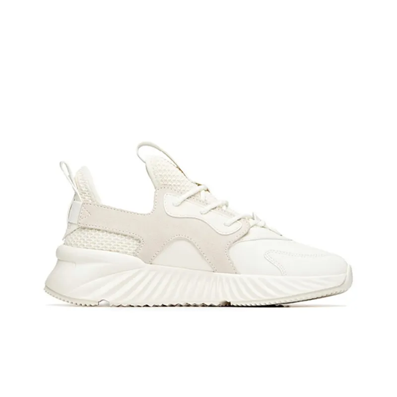 ANTA Chunky Sneakers Women's Low Top Ivory White/Light Brown-1