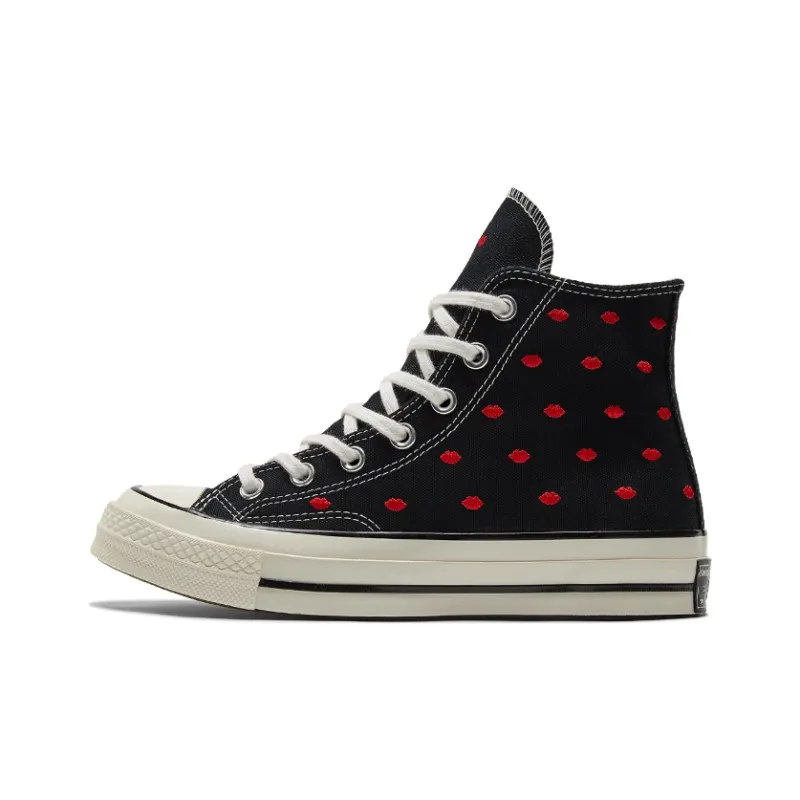 Converse Chuck Taylor All Star 70 Hi Embroidered Lips Black-0