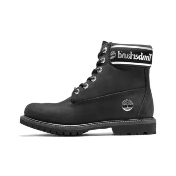 Timberland 6 Inch Premium Wide Fit Waterproof Boots 'Black Nubuck Logo' Women's