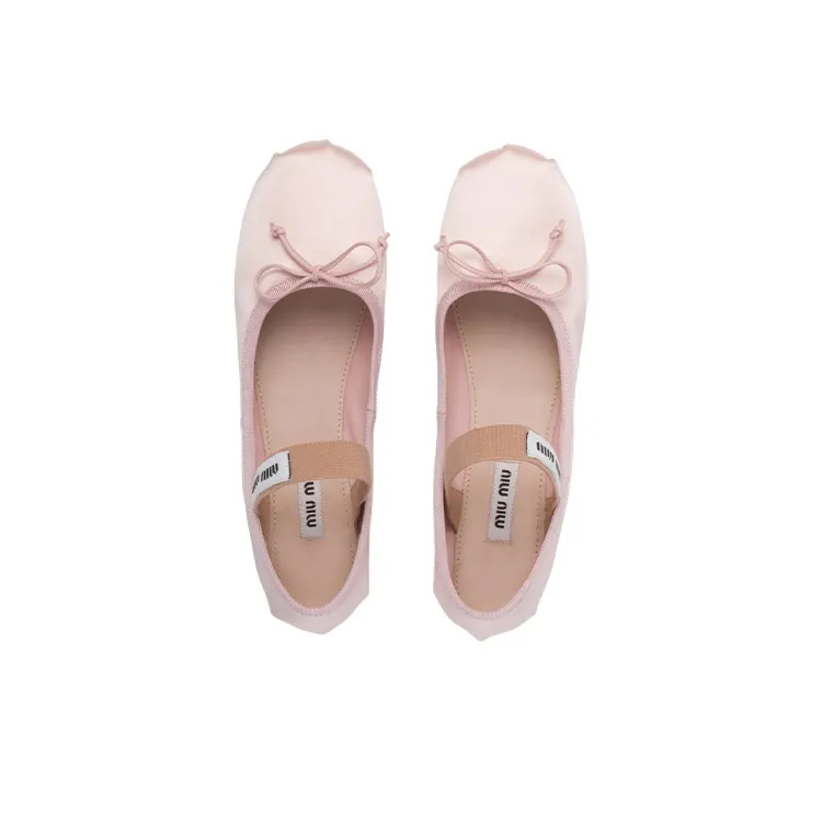 MIU MIU Logo Strap Ballet Flats-3