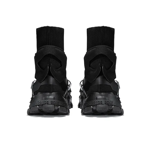 NORVINCY Chunky Sneakers Unisex High Top Black-3