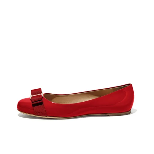 Ferragamo VARA Ballet Flat - Shoes Wmns Red