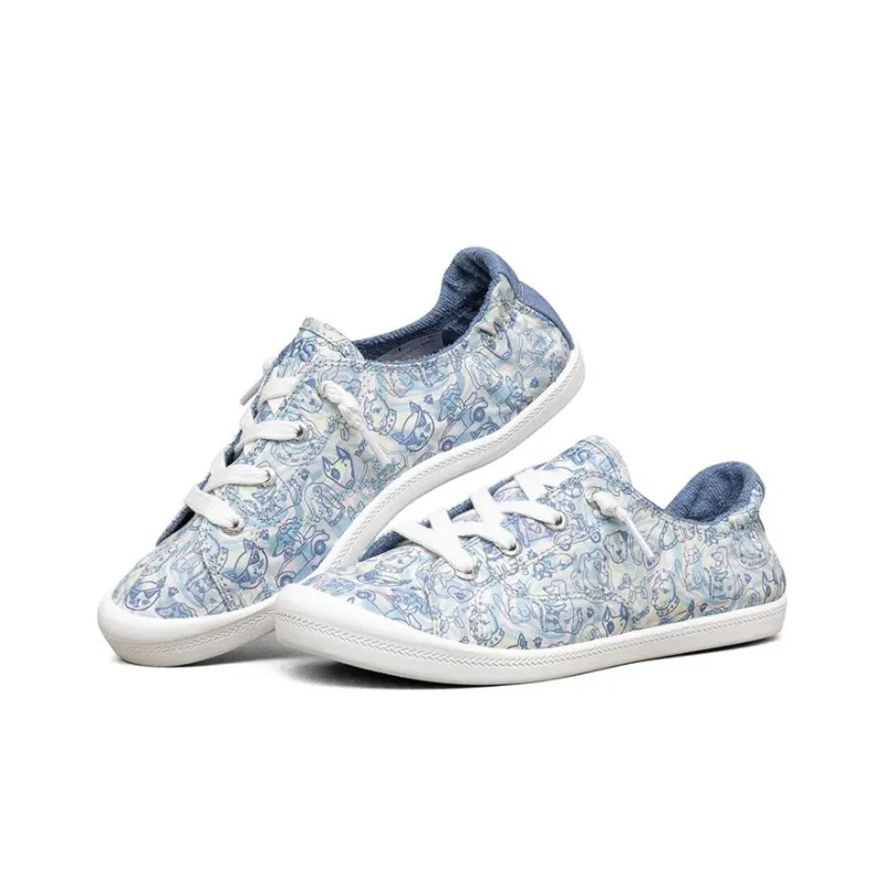 Skechers Beach Bingo Low Top Canvas Shoe Blue/White Women's-2
