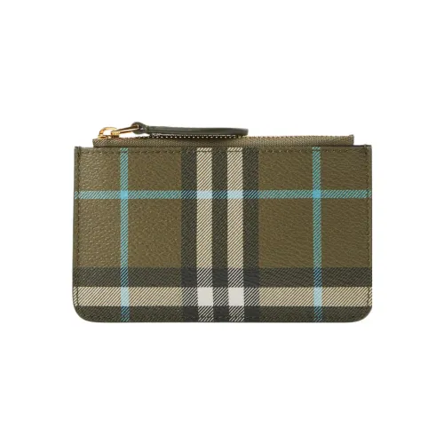 Burberry Calfskin Embellishment Coin Purse Small Size Women's Olive Green