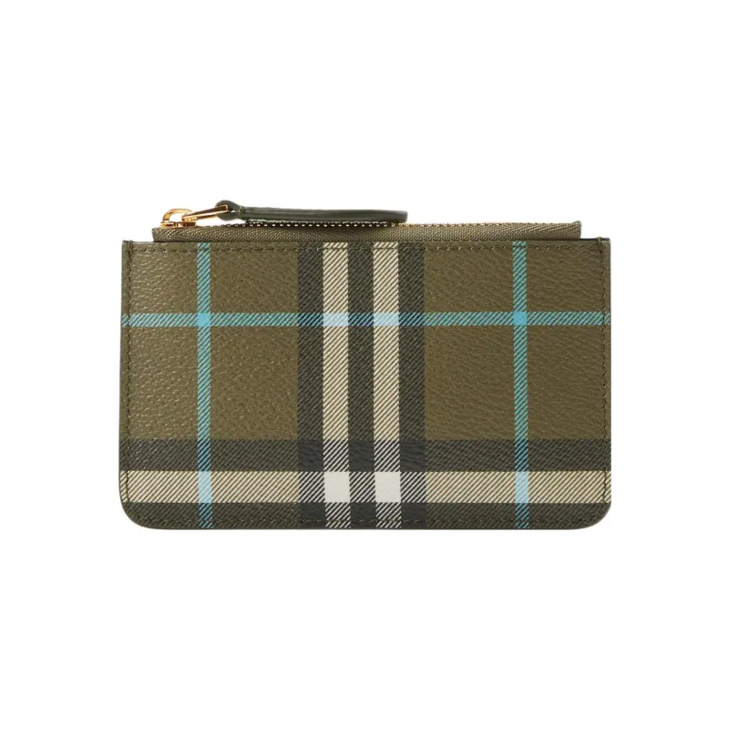 Burberry Calfskin Embellishment Coin Purse Small Size Women's Olive Green-0