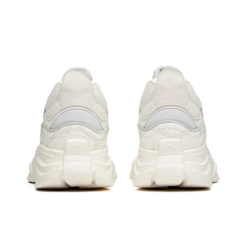 Anta Life Collection Anti Slip Wear Resistant Low Top Chunky Sneakers Men's White Gray-3