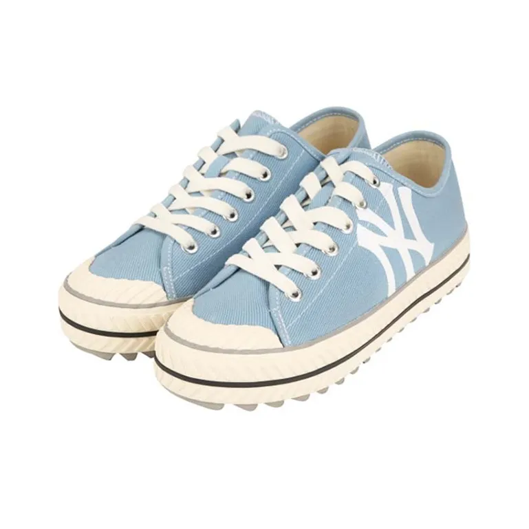 MLB Playball New Chunky La Dodgers Anti Slip Wear Resistant Breathable Lightweight Low Top Canvas Shoes Unisex Blue-1