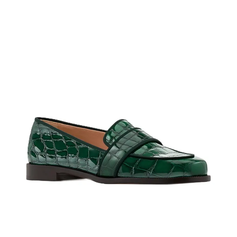 AQUAZZURA Martin Croco-embossed Detail Loafers-2
