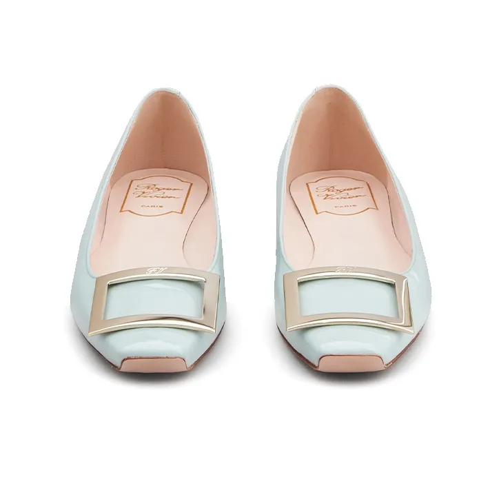 Roger Vivier Trompette Casual Single Shoes 1cm Women's Light Blue-2