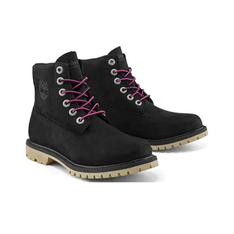 Timberland Paninara Collarless 6 Inch Wide Fit Waterproof Boots 'Black Nubuck' Women's-3