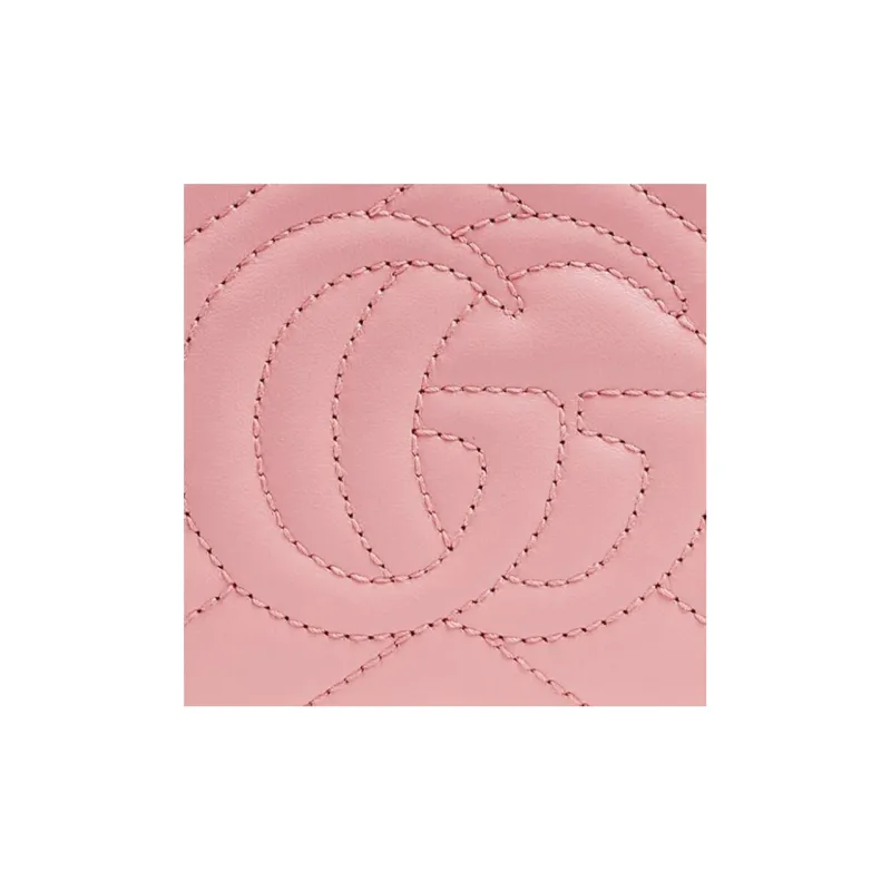 GUCCI Quilted Leather Wallet Women's Pink/Candy/Unicorn Color-4