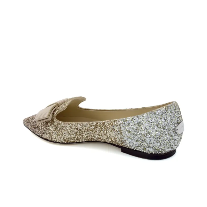 Jimmy Choo Gala Zhou Yangjie Casual Single Shoes Women's Gold-3