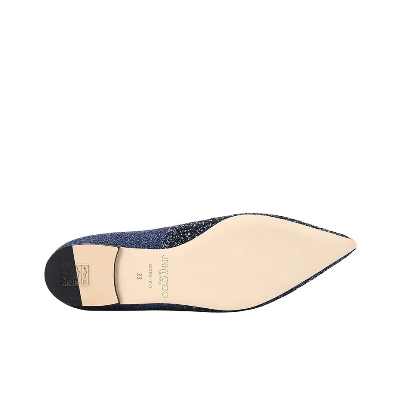 Jimmy Choo LOVE Zhou Yangjie Flat Shoes Women's Blue-3