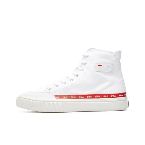 FILA Strada Canvas Shoes Women's High-Top White/Red