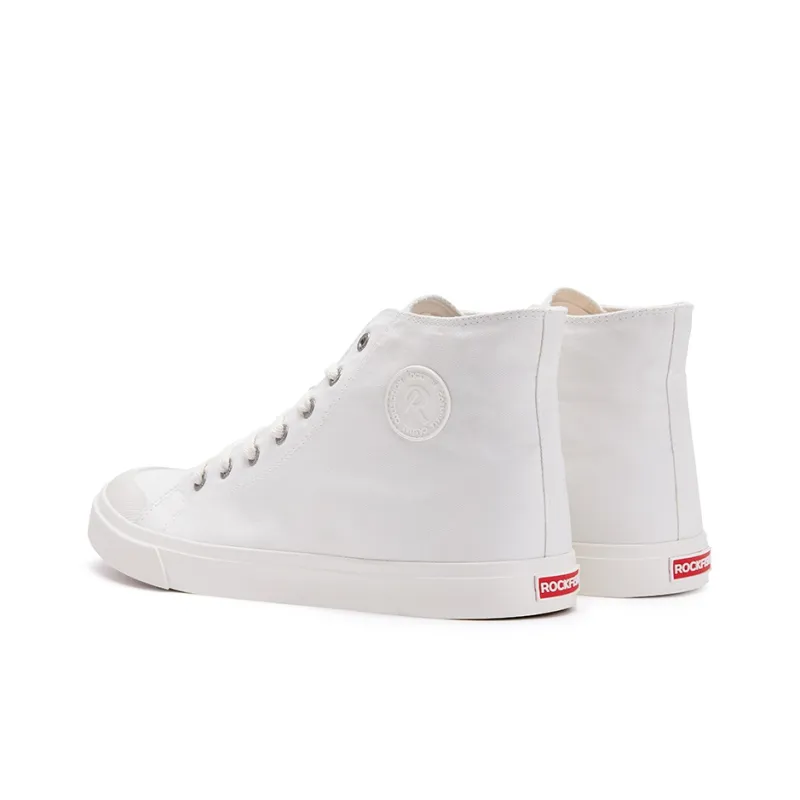 Rockfish Canvas Shoes Women's High Top White-3