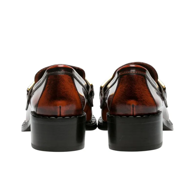 PRADA Woven 40mm Loafers 'Brown' Women's-4