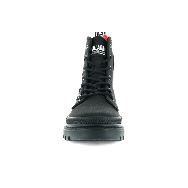 Palladium Pallatrooper Zip Anti-Slip Wear-Resistant High-Top Canvas Shoes Women's Black-2