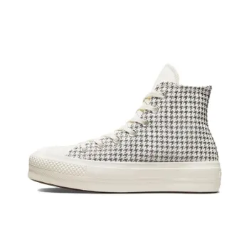 Chuck Taylor All Star Women's Converse Lift Platform High 'Houndstooth Shine Egret Pure Silver' Women's