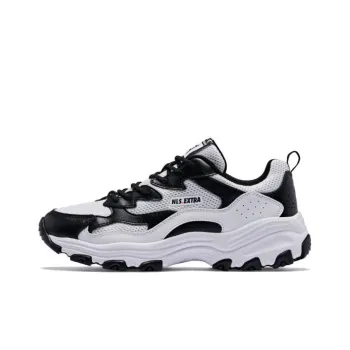 QIAODAN Anti Slip Wear Resistant Low Top Chunky Sneakers Women's Black White