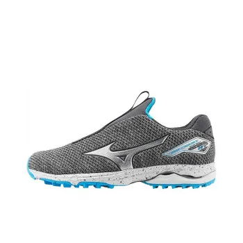 Mizuno Wave Cadence Knit Cushioning Anti-Slip Wear-Resistant Breathability Low-Top Golf Shoes Men's Gray Blue