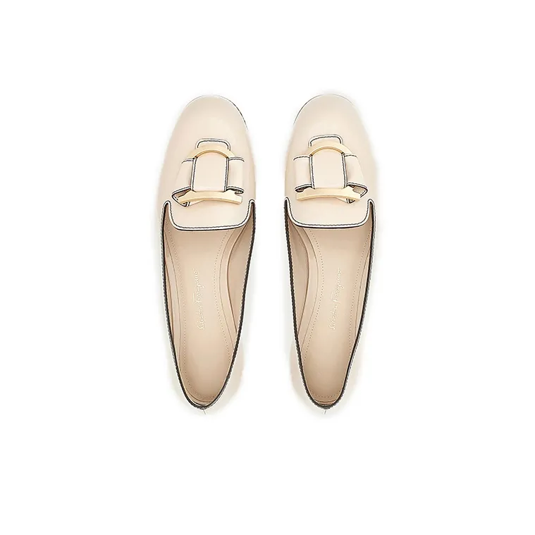 FERRAGAMO GANCINI Loafers Women's White-3