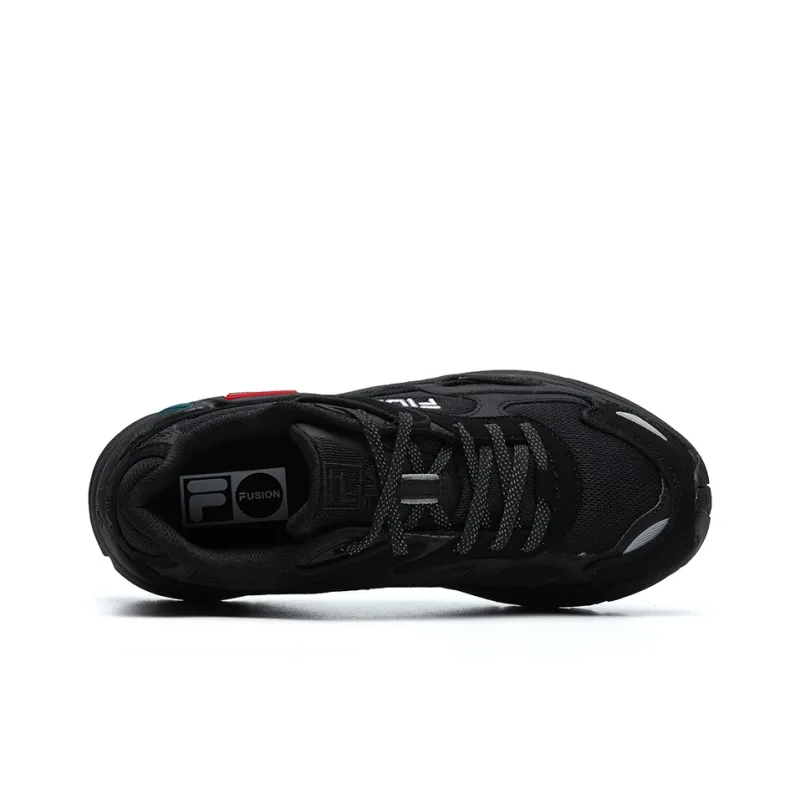 FILA FUSION Catapult Abrasion Resistant Breathable Low Top Chunky Sneakers Women's Black-2