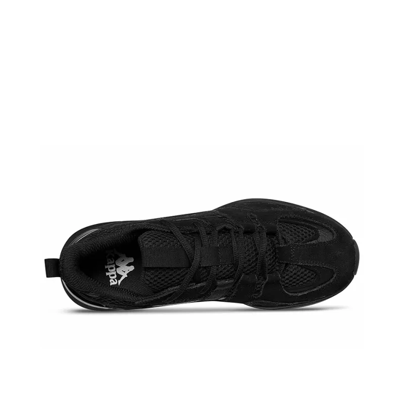 Kappa Label String Cushioning Low Top Chunky Sneakers Unisex Black-3
