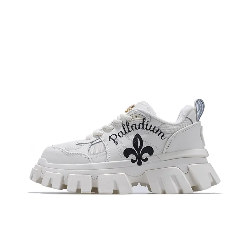 Palladium Paladin, Tire Shoes Anti Slip Wear Resistant Low Top Vintage Chunky Sneakers Women's Black White-0