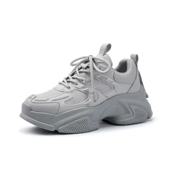 PACO GIL Chunky Sneakers Women's Low Top Light Gray
