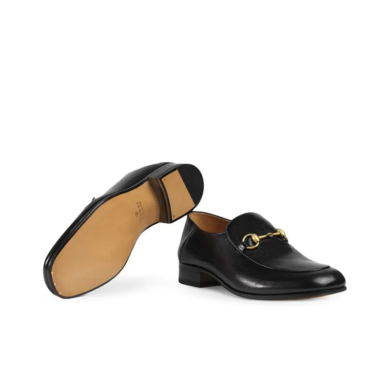 GUCCI Horsebit Slip On Loafer 'Gold-Tone Black Leather' Men-4