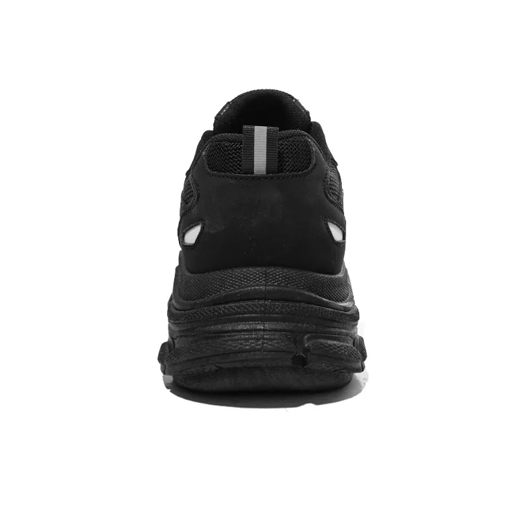 TUOPIN Abrasion Resistant Breathable Low Top Couple, Chunky Sneakers Unisex Black-3