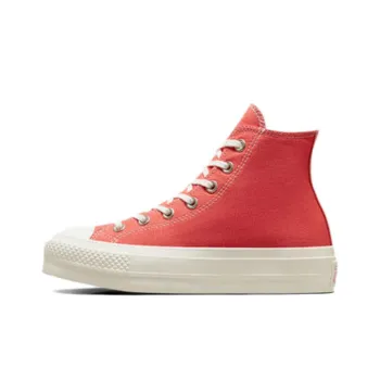 Converse All Star Lift Platform Wear-Resistant Slip-Resistant Support Cushioning High-Top Canvas Shoes Women's Red