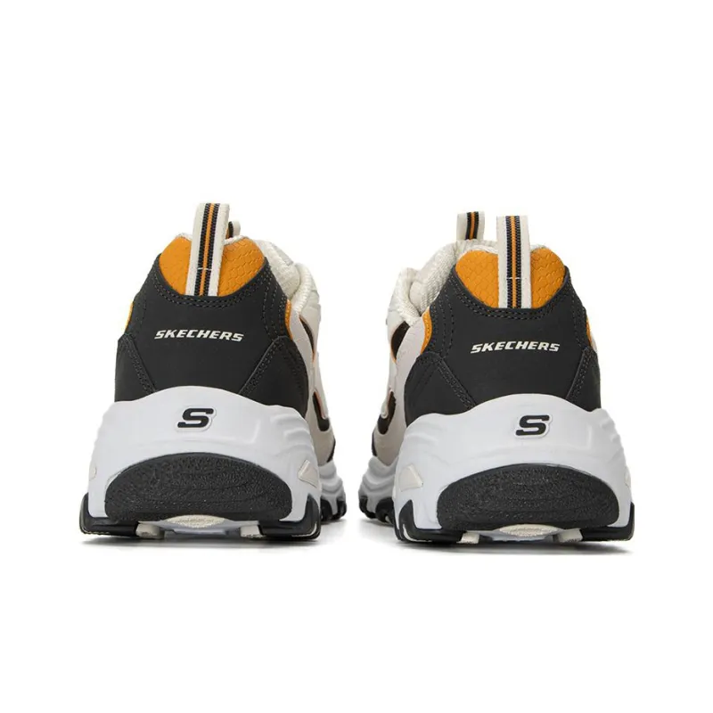Skechers D'LITES 1.0 Cushioning Anti Slip And Wear Resistant Low Top Chunky Sneakers Men's Gray Black-3