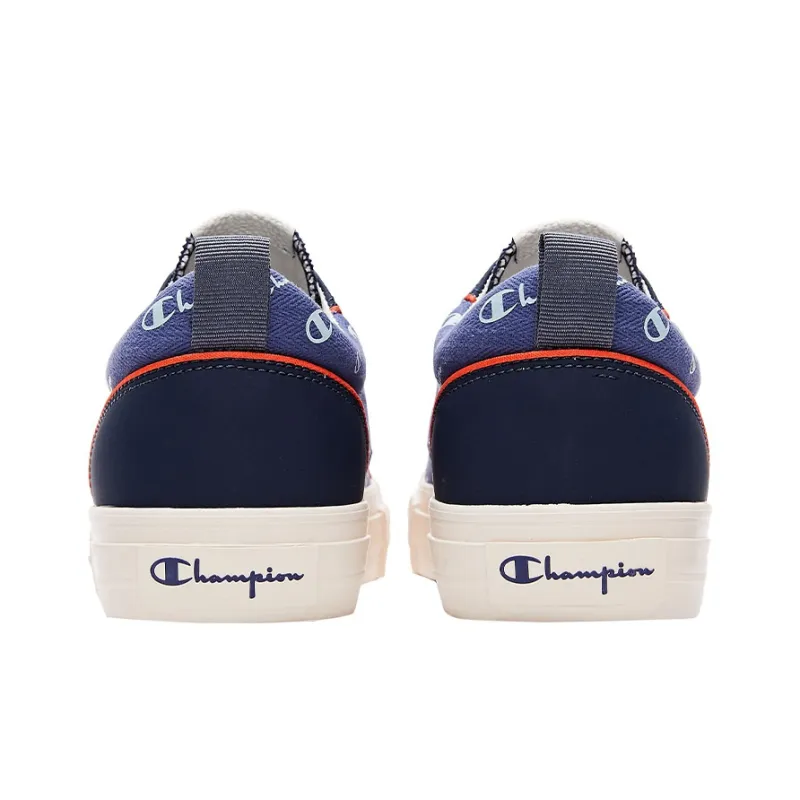 Champion Canvas Shoes Men Low-Top Iron Blue/Oxidized Orange-3